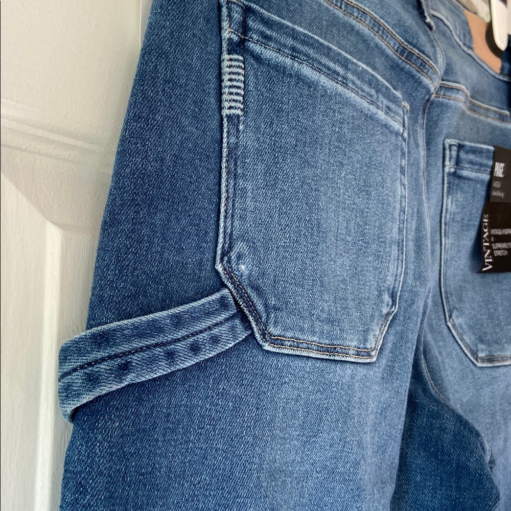 PAIGE Anessa High Waist Wide Leg Carpenter Jeans, Olivin Distressed, Sz 29, NWT - Picture 5 of 15